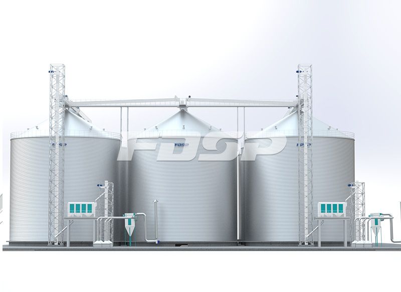 饲料行业9-6000T玉米钢板仓工程